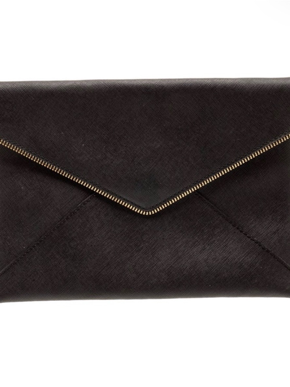 Rebecca Minkoff Black Envelope Clutch with Gold Trim
